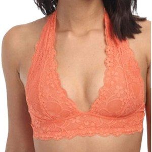 NWT Free People Lace Galloon Bralette Peach Orange